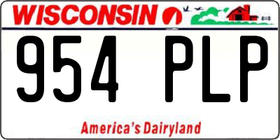 WI license plate 954PLP
