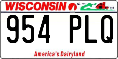 WI license plate 954PLQ