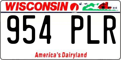 WI license plate 954PLR