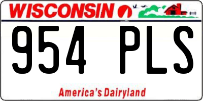 WI license plate 954PLS
