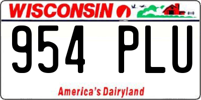 WI license plate 954PLU