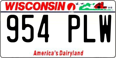 WI license plate 954PLW