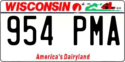 WI license plate 954PMA