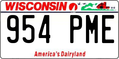 WI license plate 954PME