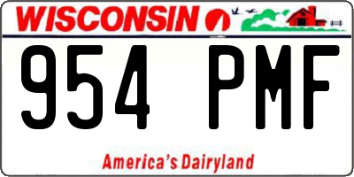 WI license plate 954PMF