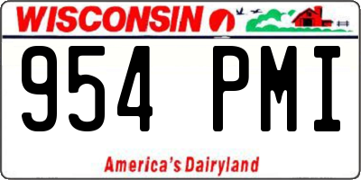 WI license plate 954PMI