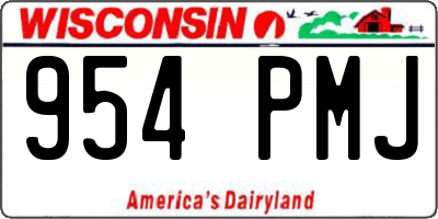 WI license plate 954PMJ