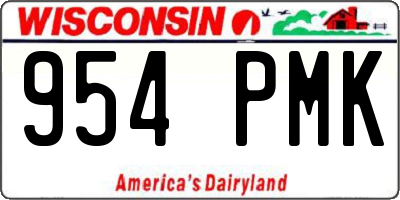 WI license plate 954PMK