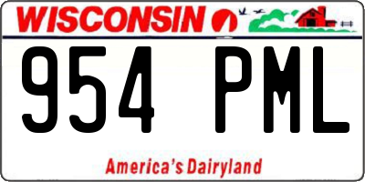 WI license plate 954PML