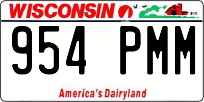 WI license plate 954PMM