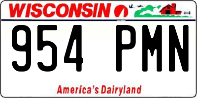 WI license plate 954PMN