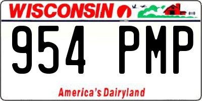 WI license plate 954PMP