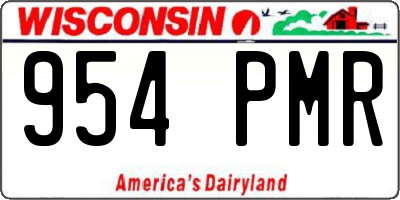 WI license plate 954PMR