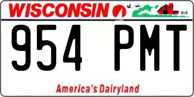 WI license plate 954PMT