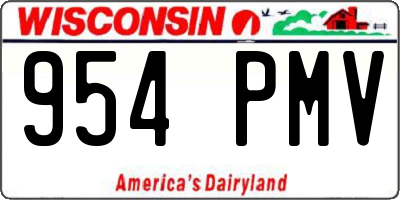 WI license plate 954PMV