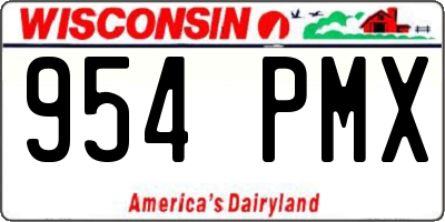 WI license plate 954PMX