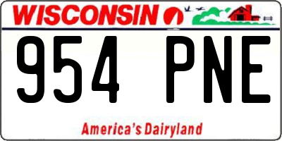 WI license plate 954PNE