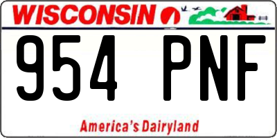 WI license plate 954PNF