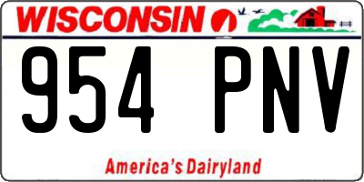 WI license plate 954PNV