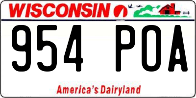 WI license plate 954POA
