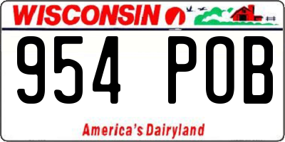 WI license plate 954POB