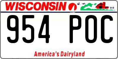 WI license plate 954POC