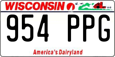 WI license plate 954PPG