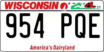 WI license plate 954PQE
