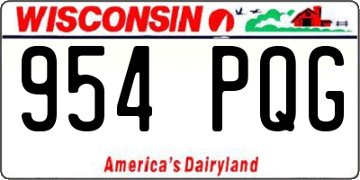 WI license plate 954PQG