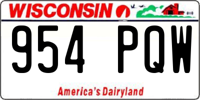 WI license plate 954PQW