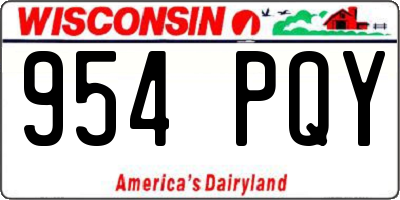 WI license plate 954PQY