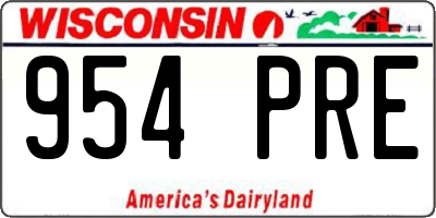 WI license plate 954PRE