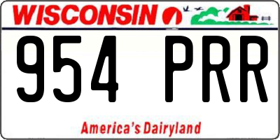 WI license plate 954PRR