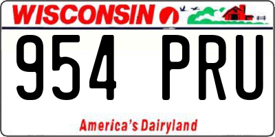 WI license plate 954PRU