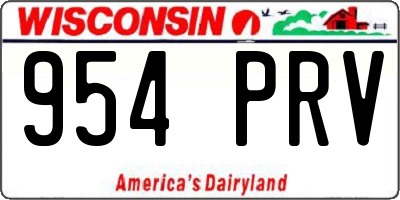 WI license plate 954PRV