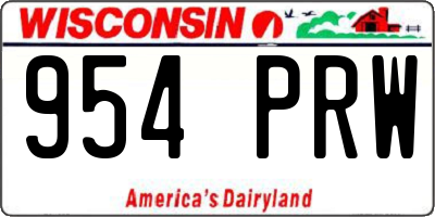 WI license plate 954PRW