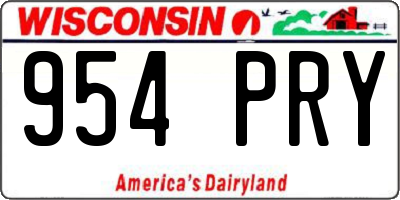 WI license plate 954PRY