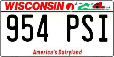 WI license plate 954PSI