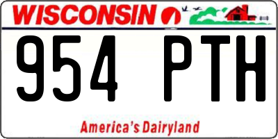 WI license plate 954PTH