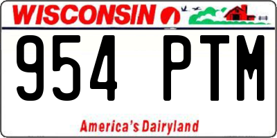 WI license plate 954PTM