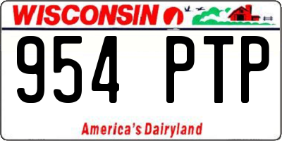 WI license plate 954PTP