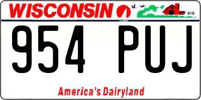 WI license plate 954PUJ
