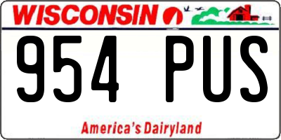 WI license plate 954PUS