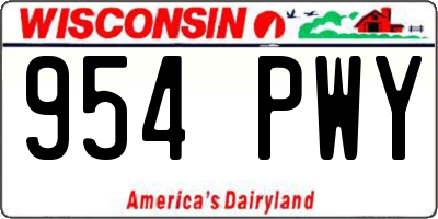 WI license plate 954PWY