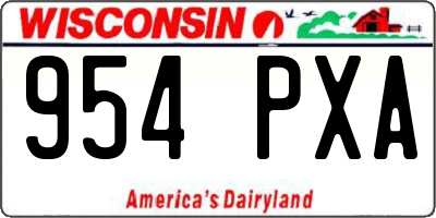 WI license plate 954PXA