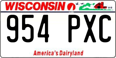WI license plate 954PXC