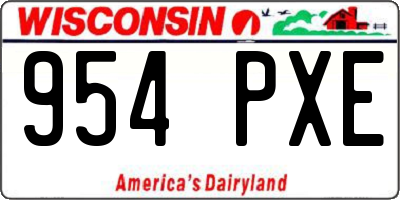 WI license plate 954PXE