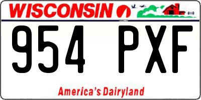 WI license plate 954PXF