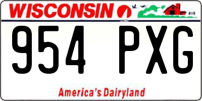 WI license plate 954PXG