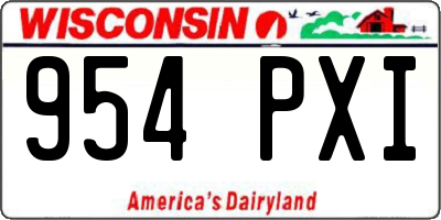 WI license plate 954PXI